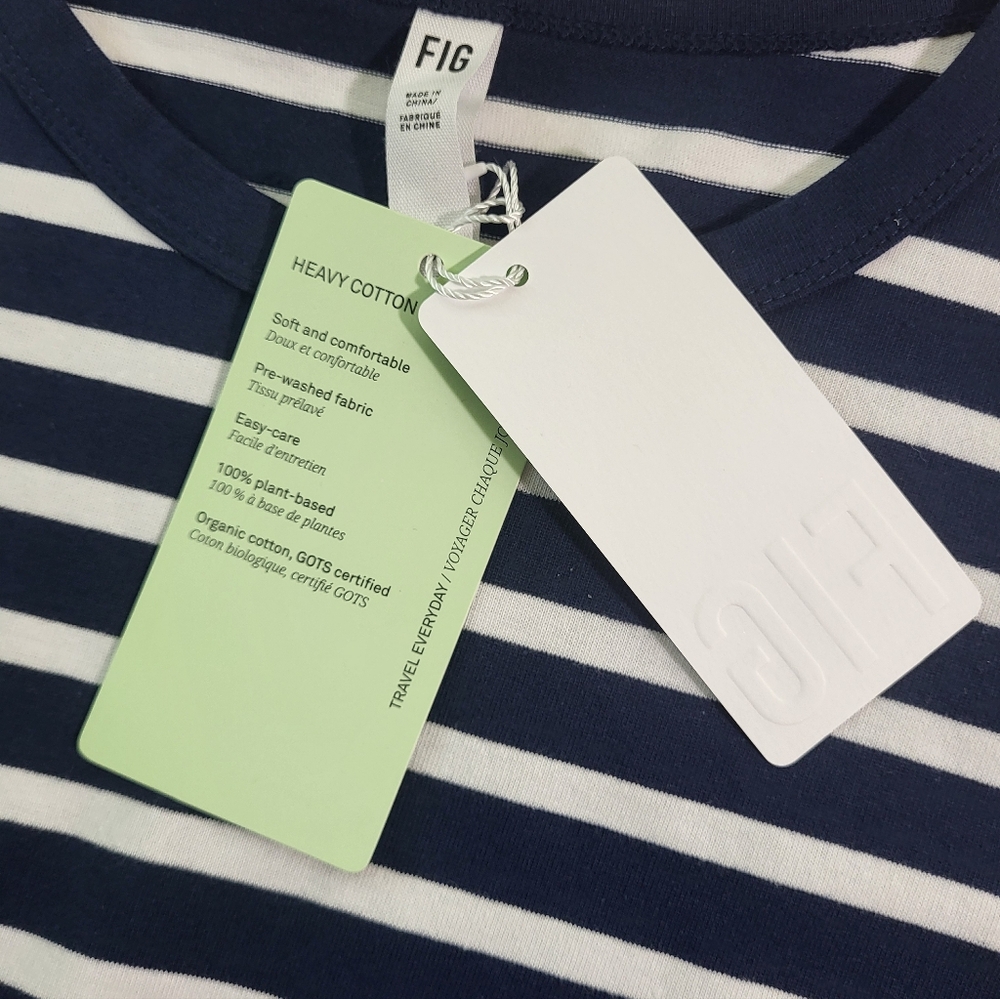 NWT Fig Newport Sleeveless Top - White & Navy Stripped - Picture 6 of 7